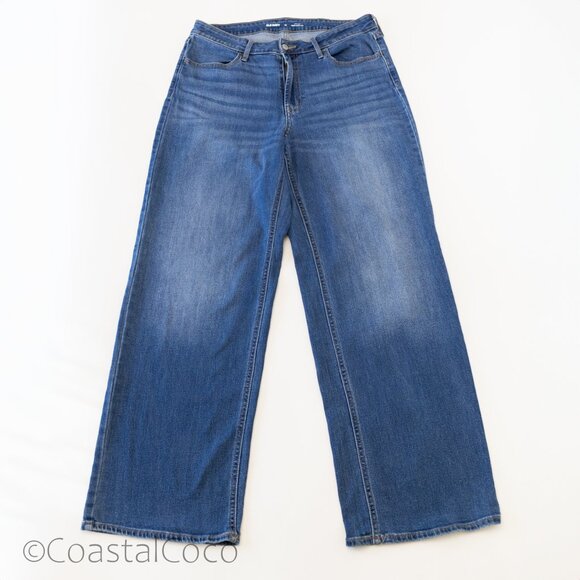 Old Navy High-Waisted Wow Wide-Leg Jeans 14 Blue Relaxed Classic Capsule - Picture 1 of 9